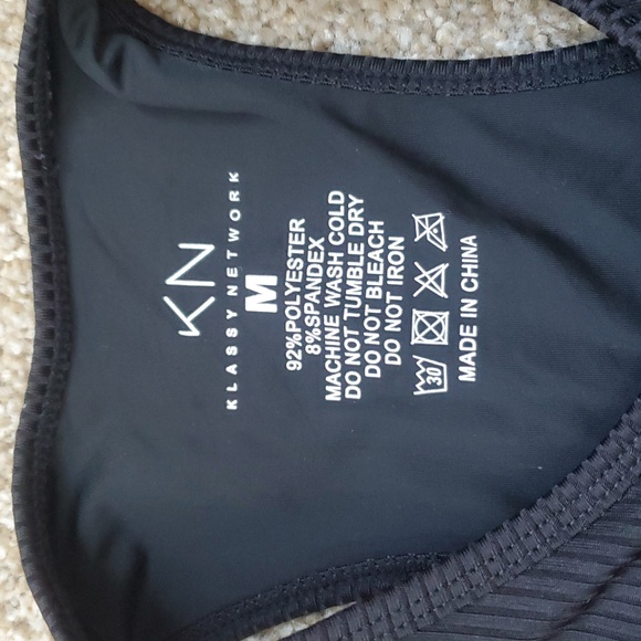 Klassy Network Racerback Ribbed Black Bramisuit - Picture 2 of 6